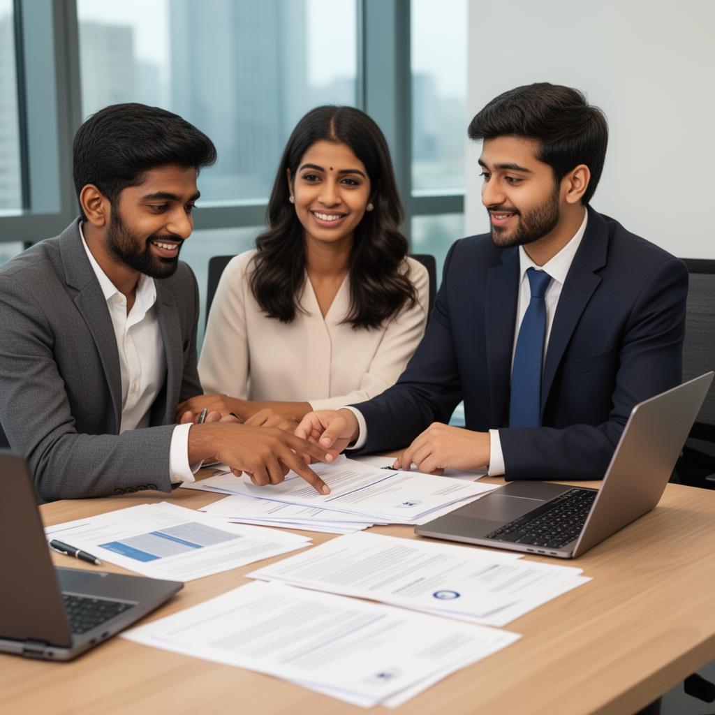 Immigration consultant meeting with clients